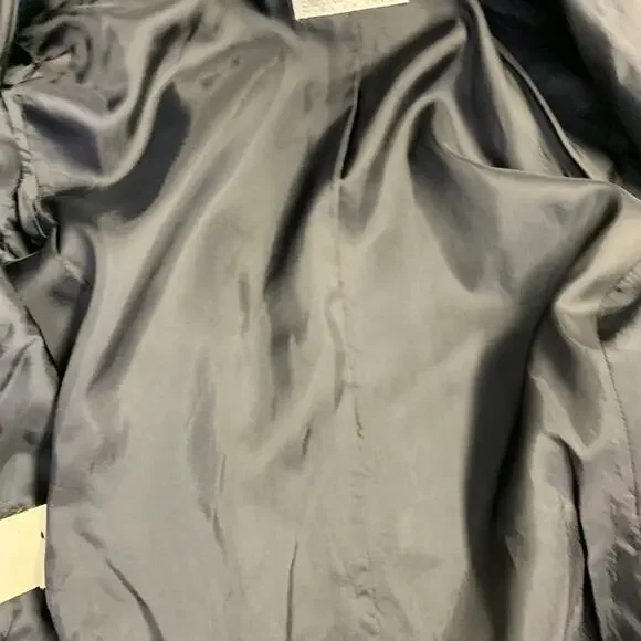 EMPORIO ARMANI Size 4 Navy Wool Blend Stripe Single Button Jacket Blazer - Picture 8 of 8